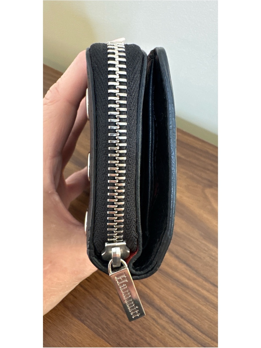 Hammitt Black Leather Wallet Silver Hardware - Picture 7 of 9